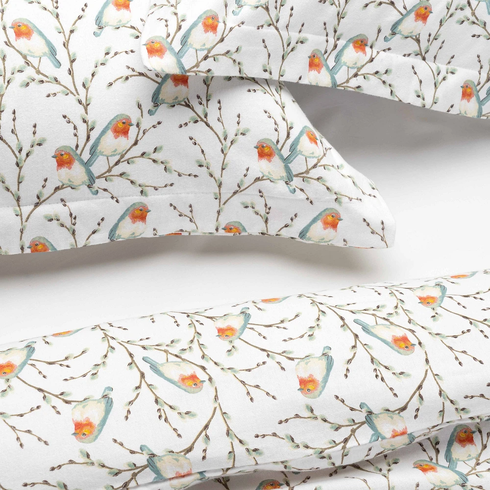 Chickadees  Flannel Sheet Set