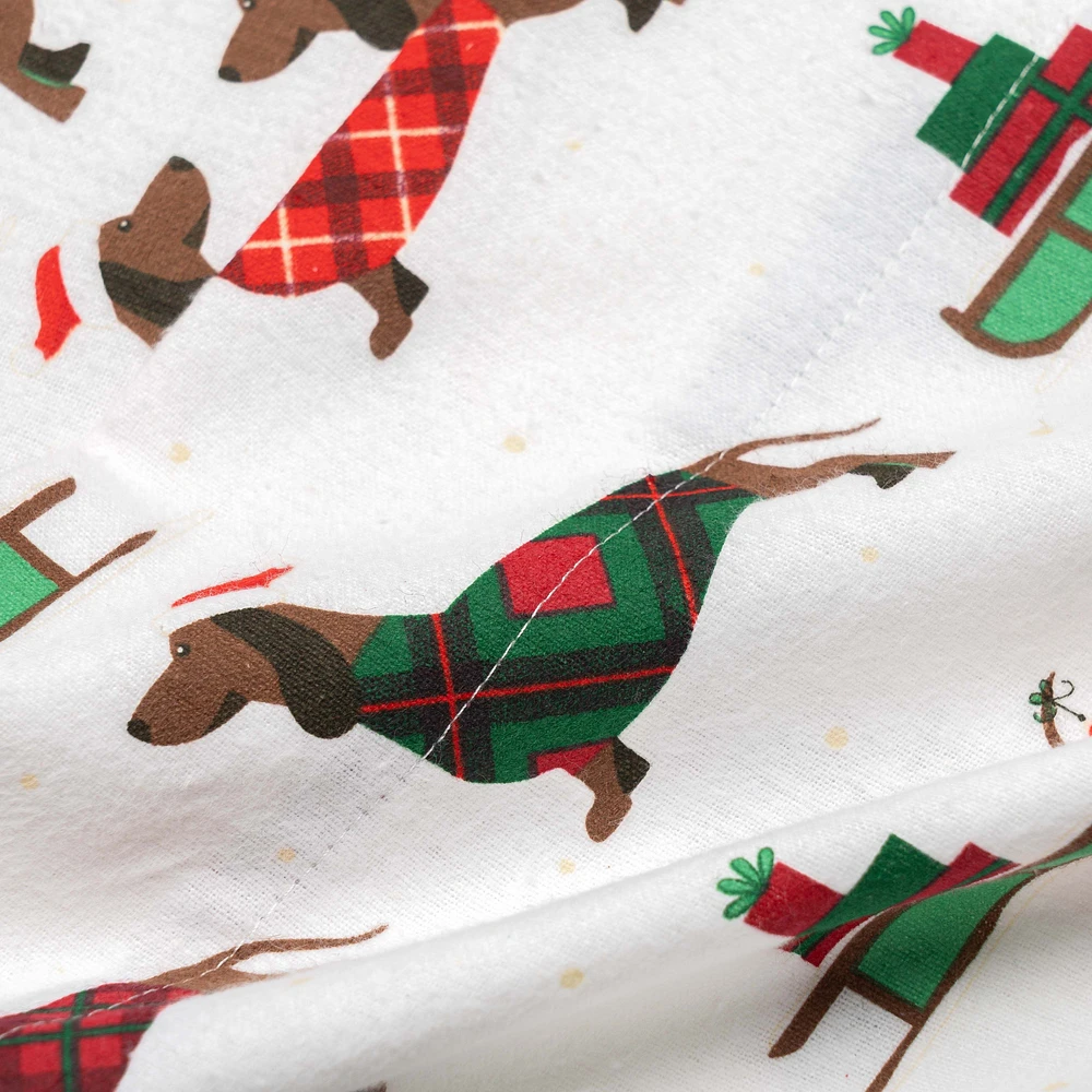Holiday Dogs Flannel Sheet Set