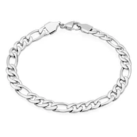 Bracelet à chaîne figaro 8 mm en acier inoxydable « Steelx » de 8,5 po