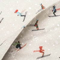 Skis and Snow Flannel Sheet Set
