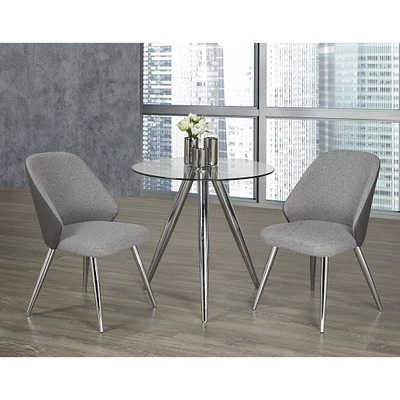 Eliseo 3-Piece Dining Set - Grey/Silver