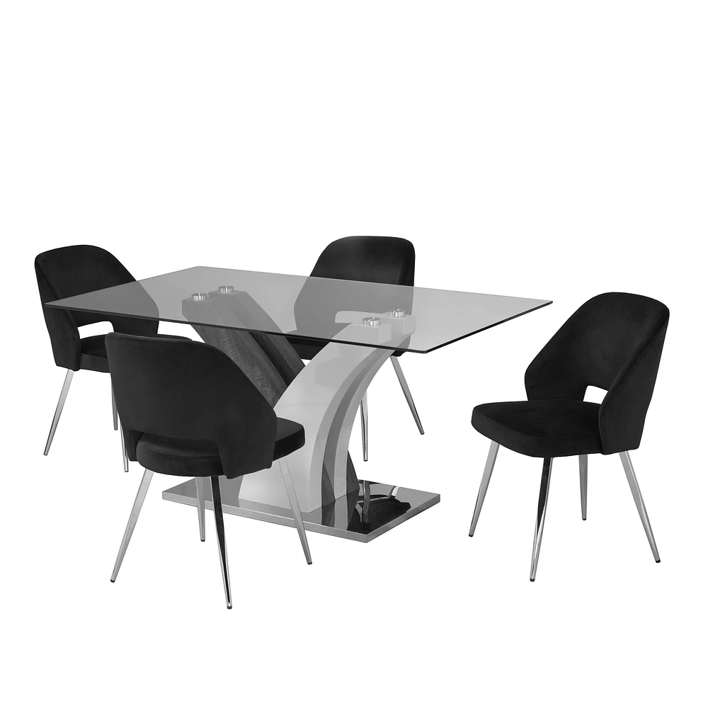 Ellis 5-Piece Dining Set - Black