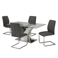 Fabiano 5-Piece Dining Set - Grey