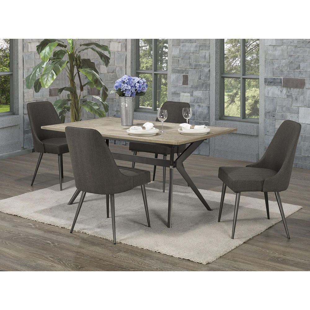 Celine 5-Piece Dining Set - Dark Grey