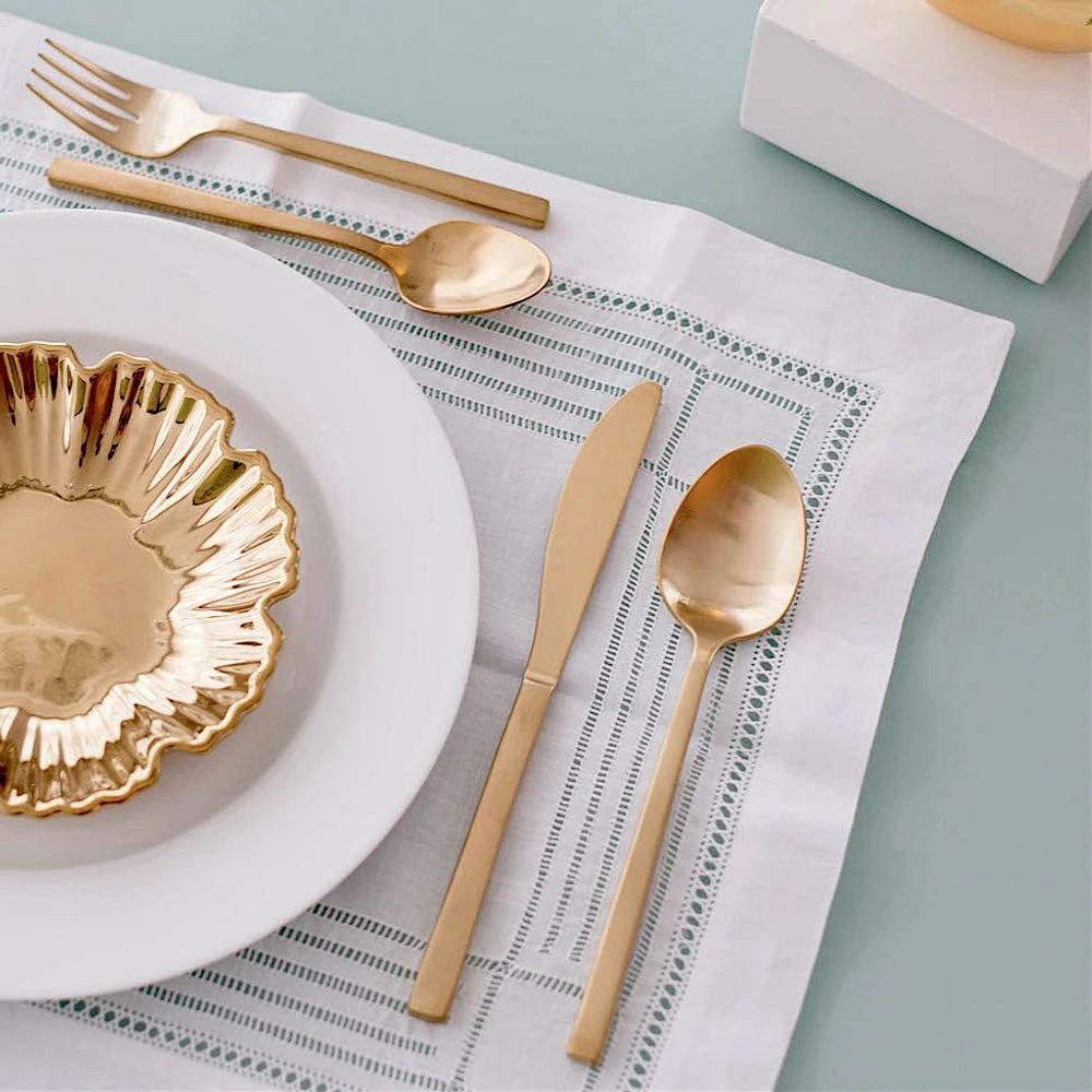 Arezzo Brushed Gold 20-Piece Flatware Set