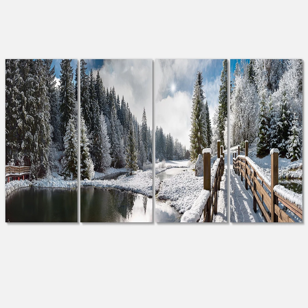 Winter Morning Panorama Canvas Wall Art Panels