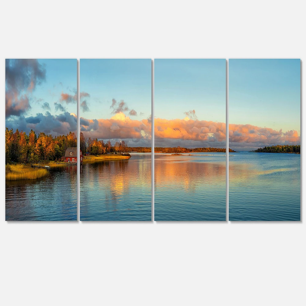 Autumn Sunset Panorama  Canvas Wall Art