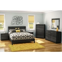 Tao Queen Platform Bed on Legs Grey Oak by South Shore Furniture