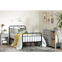 Cotton Candy Twin Metal Platform Bed with Headboard and Footboard by South Shore Furniture - Black