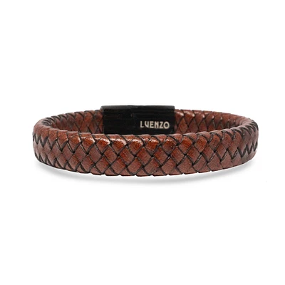 Luenzo Genuine Leather Single Wrap Bracelet