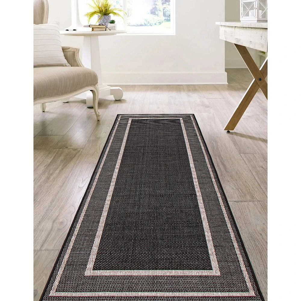 Tapis « Sisal » - Noir et Gris