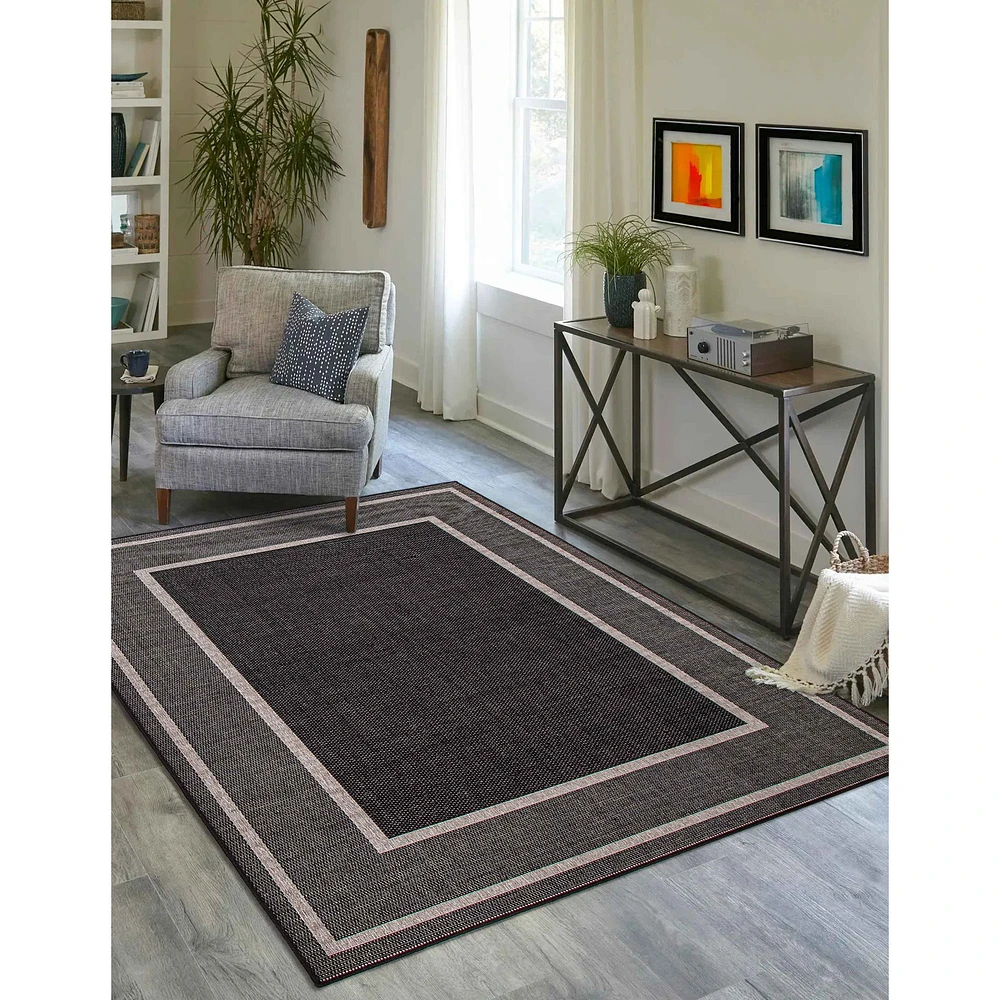 Tapis « Sisal » - Noir et Gris