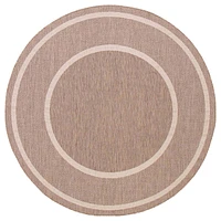 Round Sisal Ivory and Taupe Rug - 79"