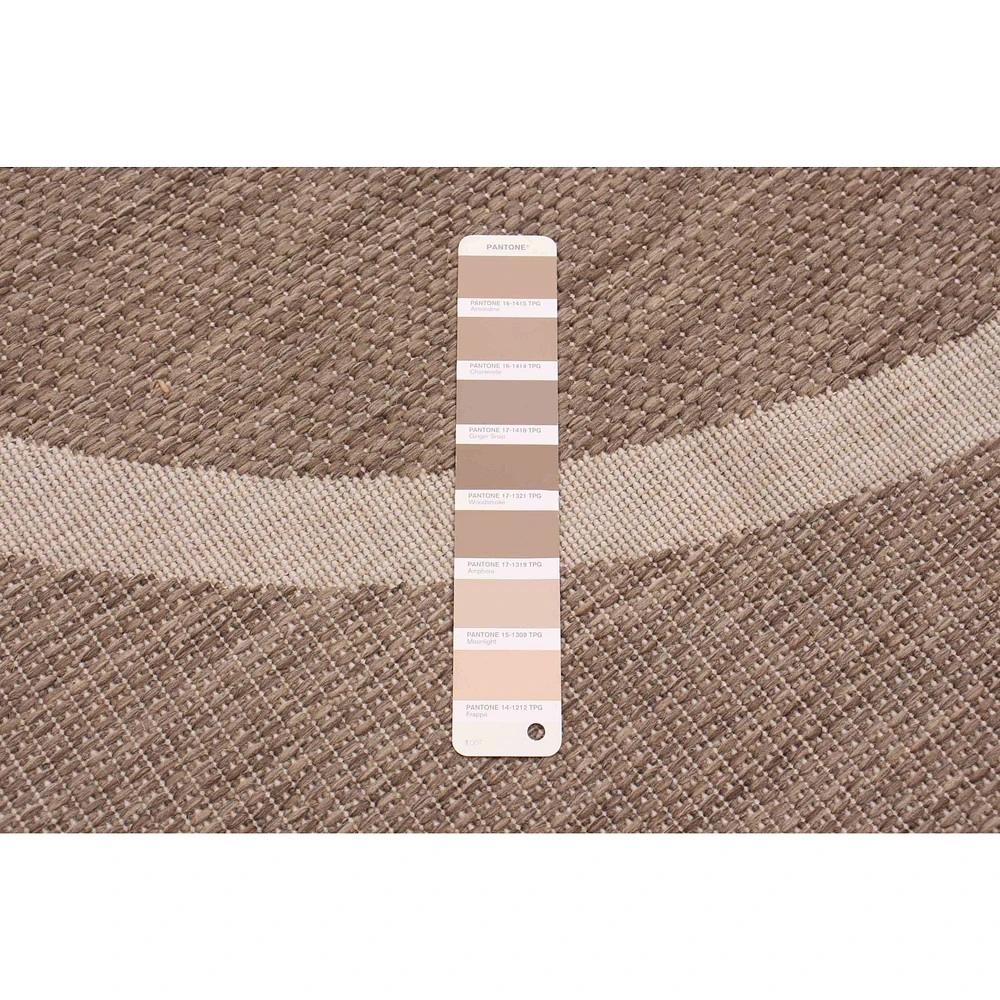 Tapis rond ivoire et taupe « Sisal » - 79 po