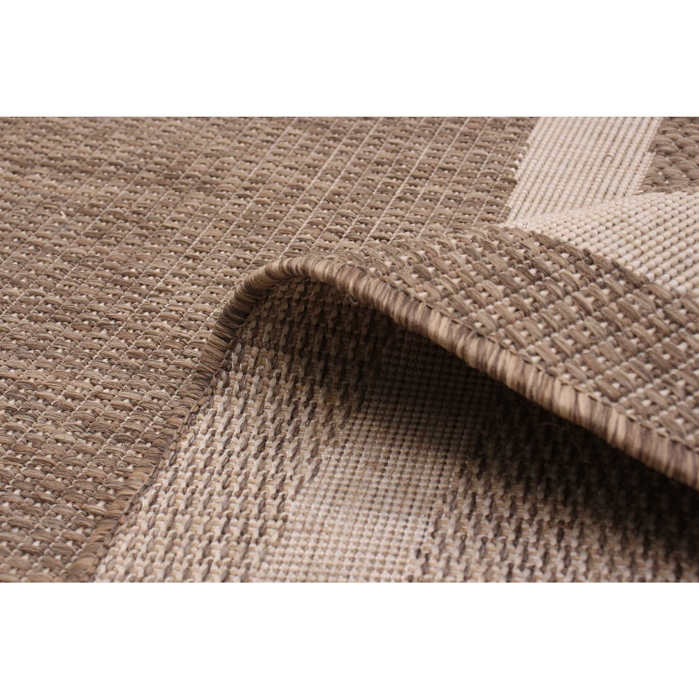 Tapis rond ivoire et taupe « Sisal » - 79 po