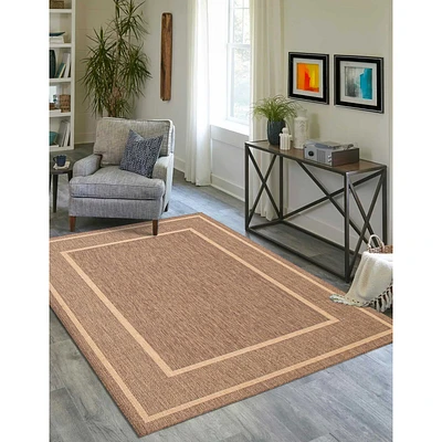 Sisal Beige and Tan Rug - 94 x 122