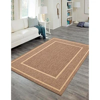Sisal Beige and Tan Rug - 94 x 122
