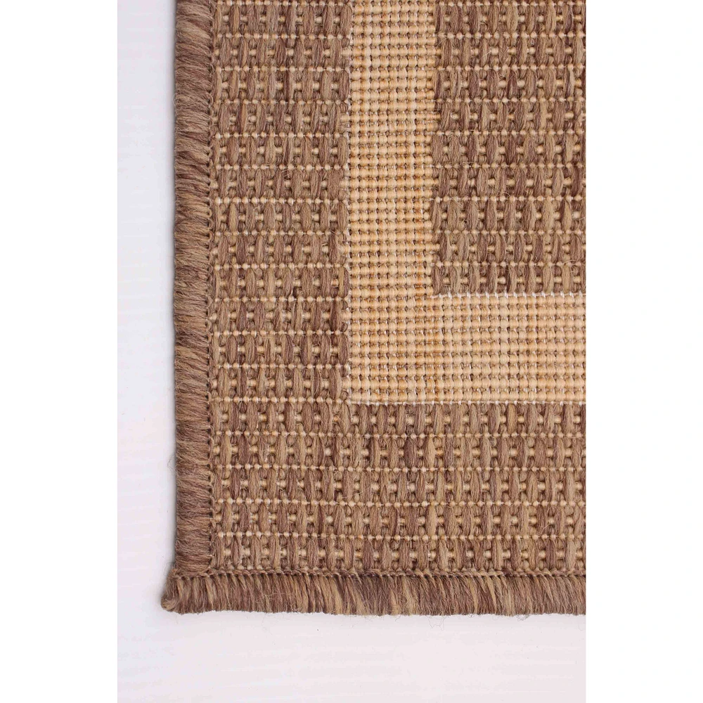 Sisal Beige and Tan Rug - 94 x 122