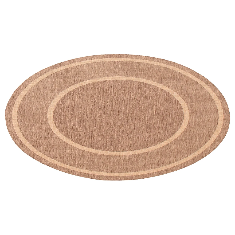 Round Sisal Beige and Tan Rug - 79"