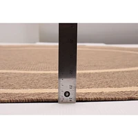 Round Sisal Beige and Tan Rug - 79"