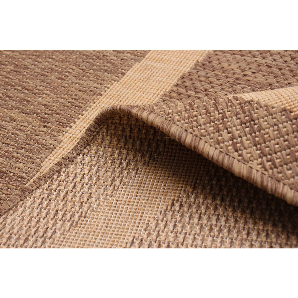 Tapis rond beige et brun clair « Sisal » - 79 po