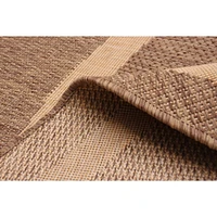 Round Sisal Beige and Tan Rug - 79"