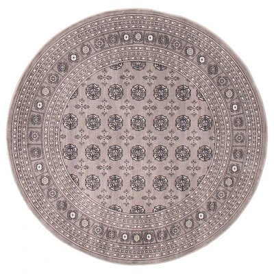 Tapis gris rond « Tekke » - 6 pi 7 po x 6 pi 7 po