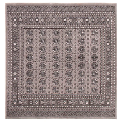 Tapis gris carré « Tekke » - 6 pi 7 po x 6 pi 7 po