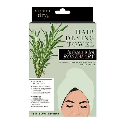 Hair Drying Towel Infused with Rosemary - Green