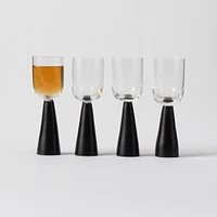 Pyramid Shot Glass, Set of 4 - Black, 40ml