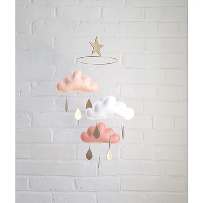 Cloud Mobile - Peach, White & Taupe
