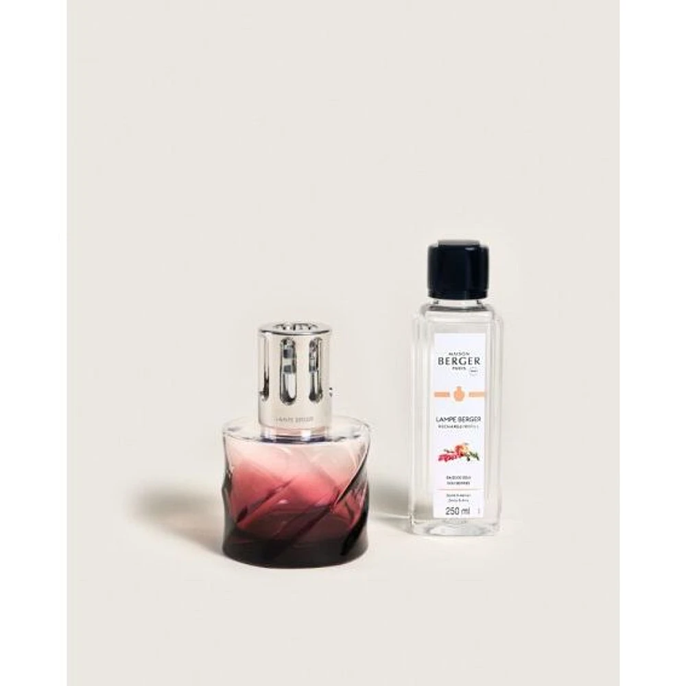 "Red Spiral" Berger Lamp and 250ml Refill by Maison Berger Paris – Pure White Tea