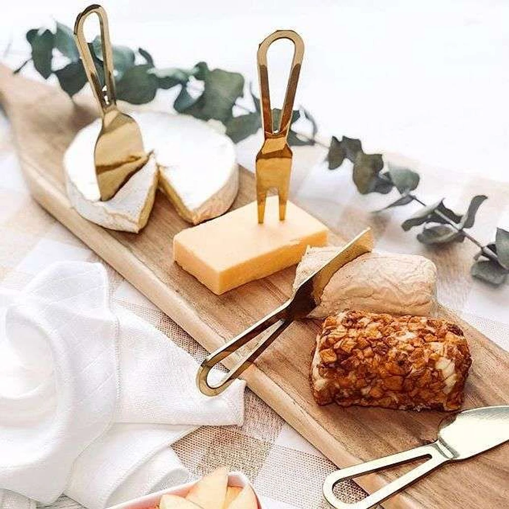 Set of 4 Gold Cheese Knives by Natural Living