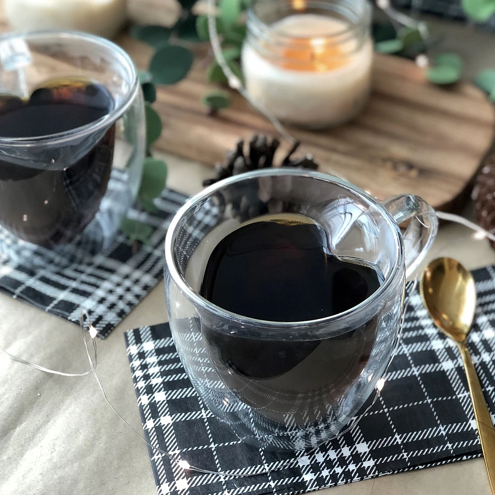 Ensemble de 2 tasses à cappuccino en forme de cœur