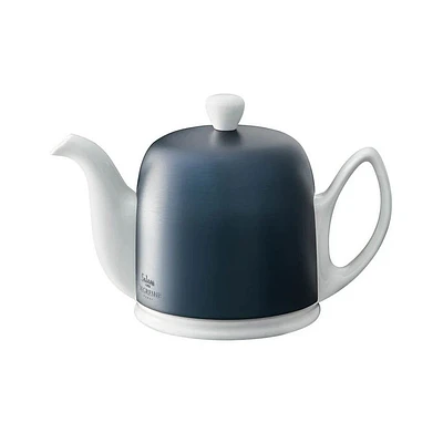 Salam White Teapot With Cobalt Aluminium Lid