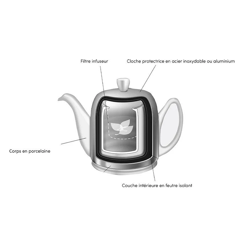Degrenne Paris Salam White Teapot With Mirror Lid - 6-Cup by Degrenne Paris