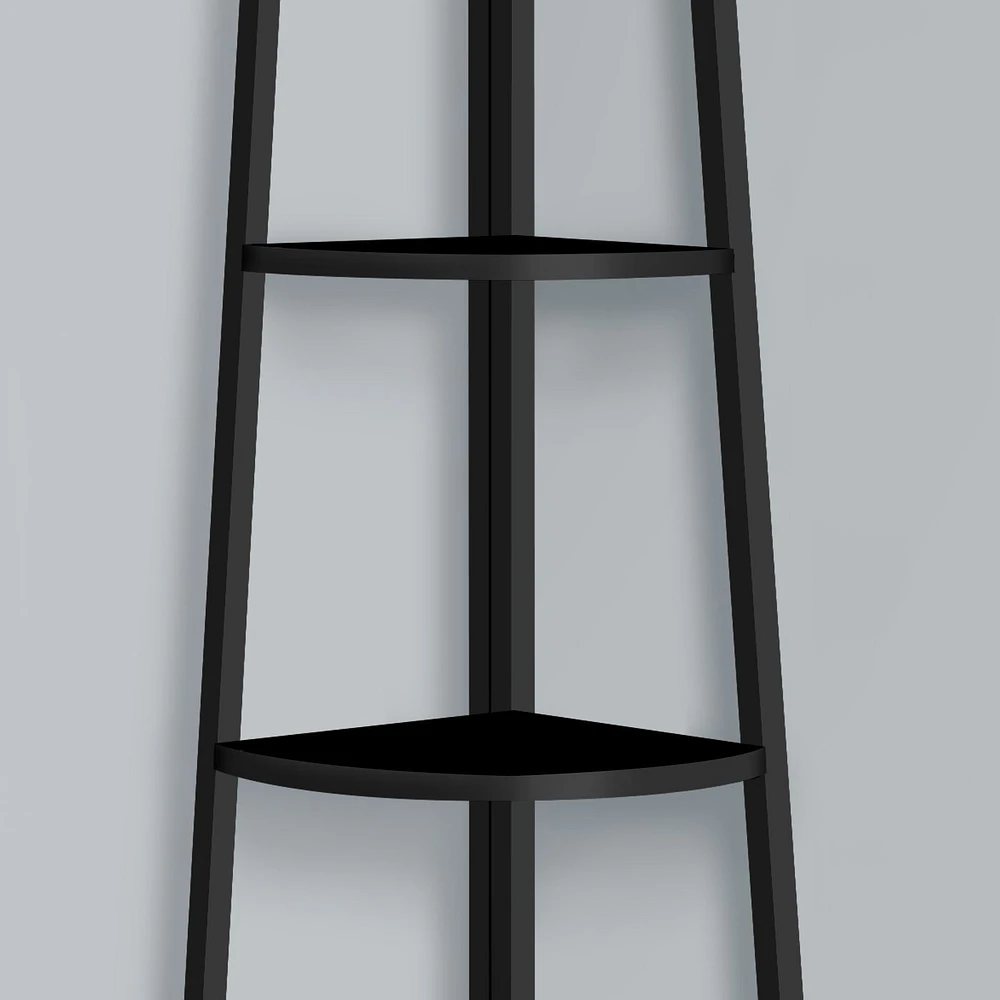 Rachelle 4-Tier Black Corner Shelf