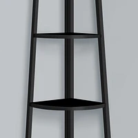 Rachelle 4-Tier Black Corner Shelf