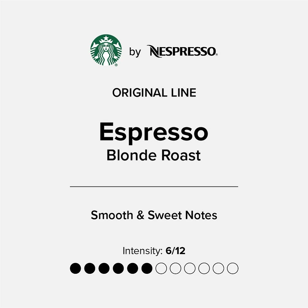 Starbucks® Blonde Espresso Roast capsules for Nespresso® Original Line