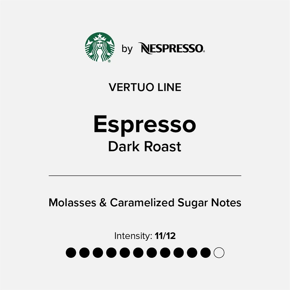 Starbucks® Espresso Dark Roast Capsules for Nespresso® Vertuo