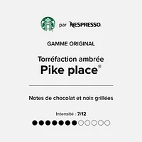 Capsules Starbucks® torréfaction ambrée Pike Place® pour Nespresso® Original