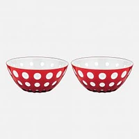 Ensemble de 2 bols « Le Murrine » rouges / blancs (12 cm)