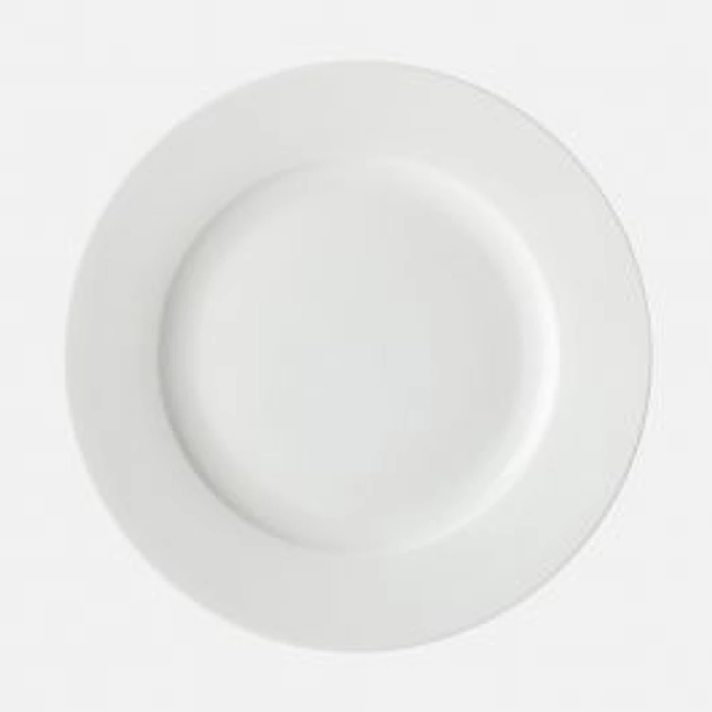 Ensemble de 4 assiettes à dîner « White Basics » avec rebord