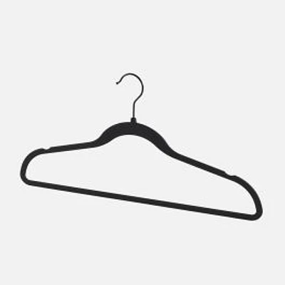 Set of 10 Rubberized Hangers - Black
