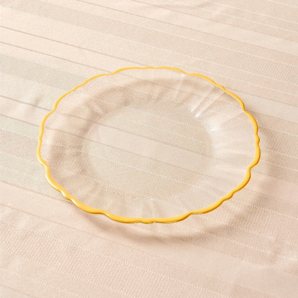 Elegance Yellow Rim Dessert Plate - 21cm