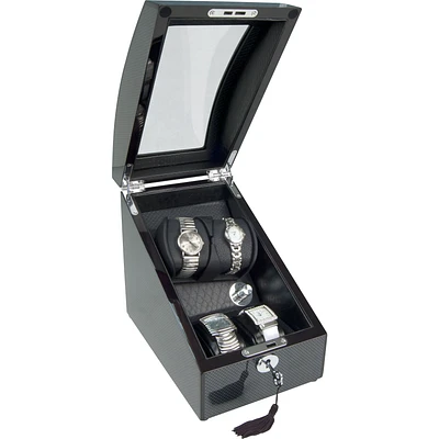 Mele and Co Gustavo Watch Winder and Storage Box - Black