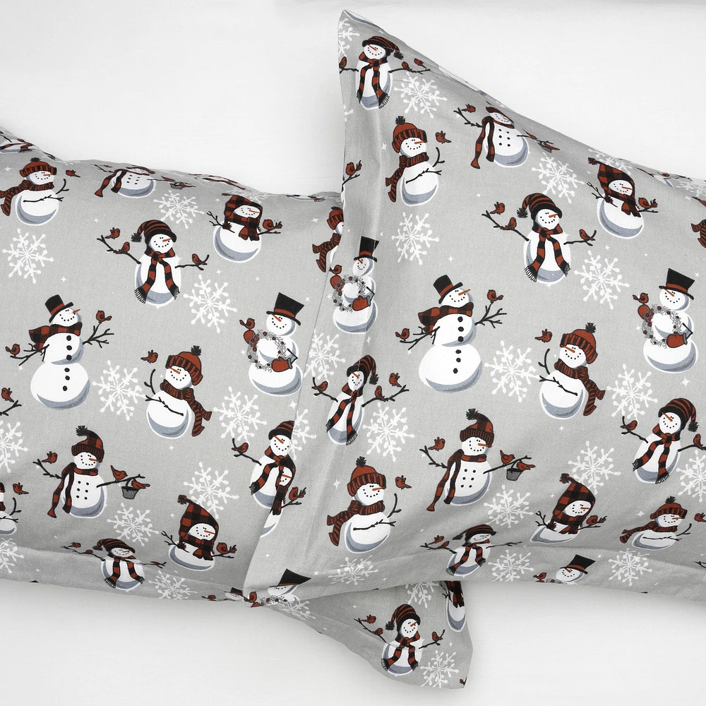 Snowman Flannel Sheet Set