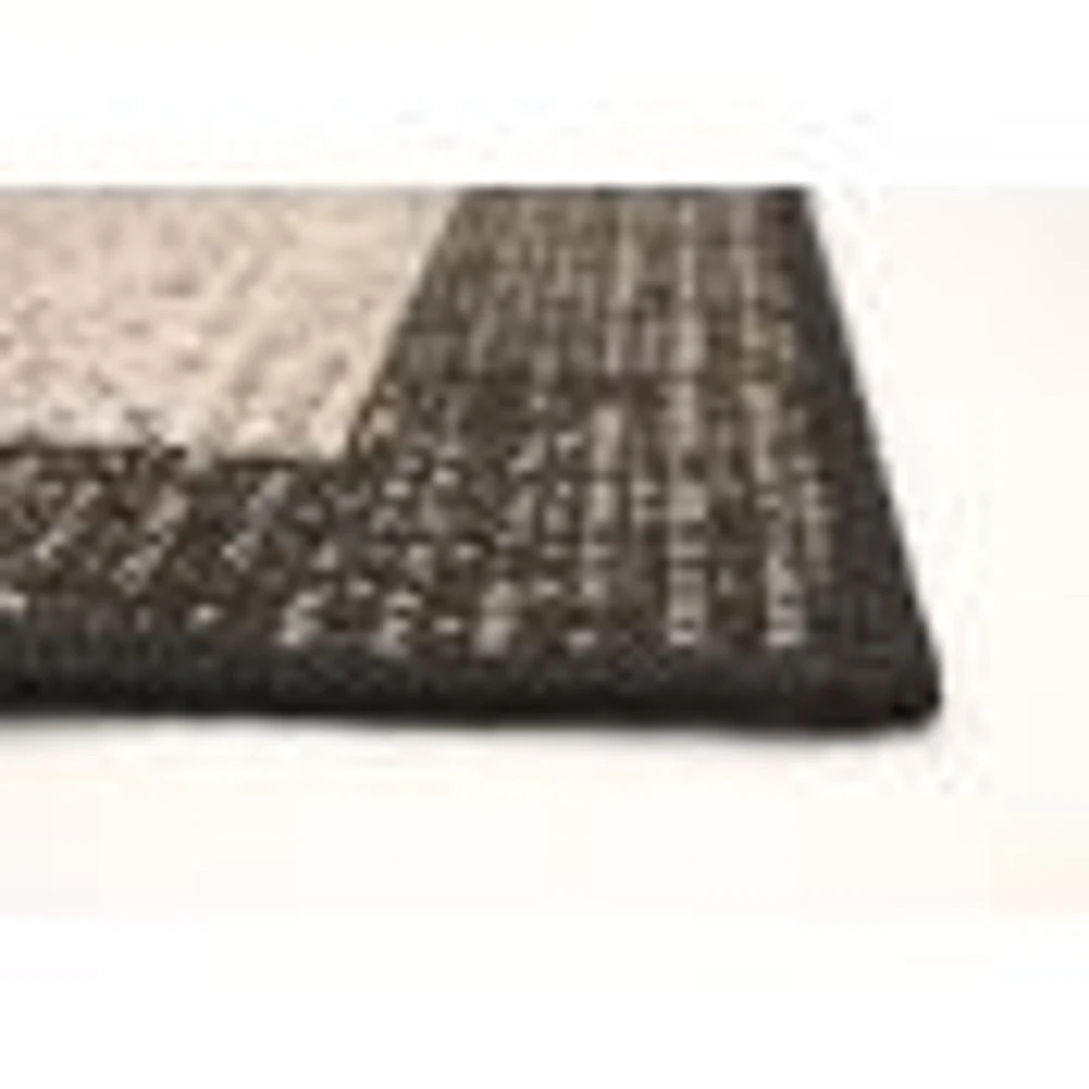 Tapis Rattan Classic Argent-noir