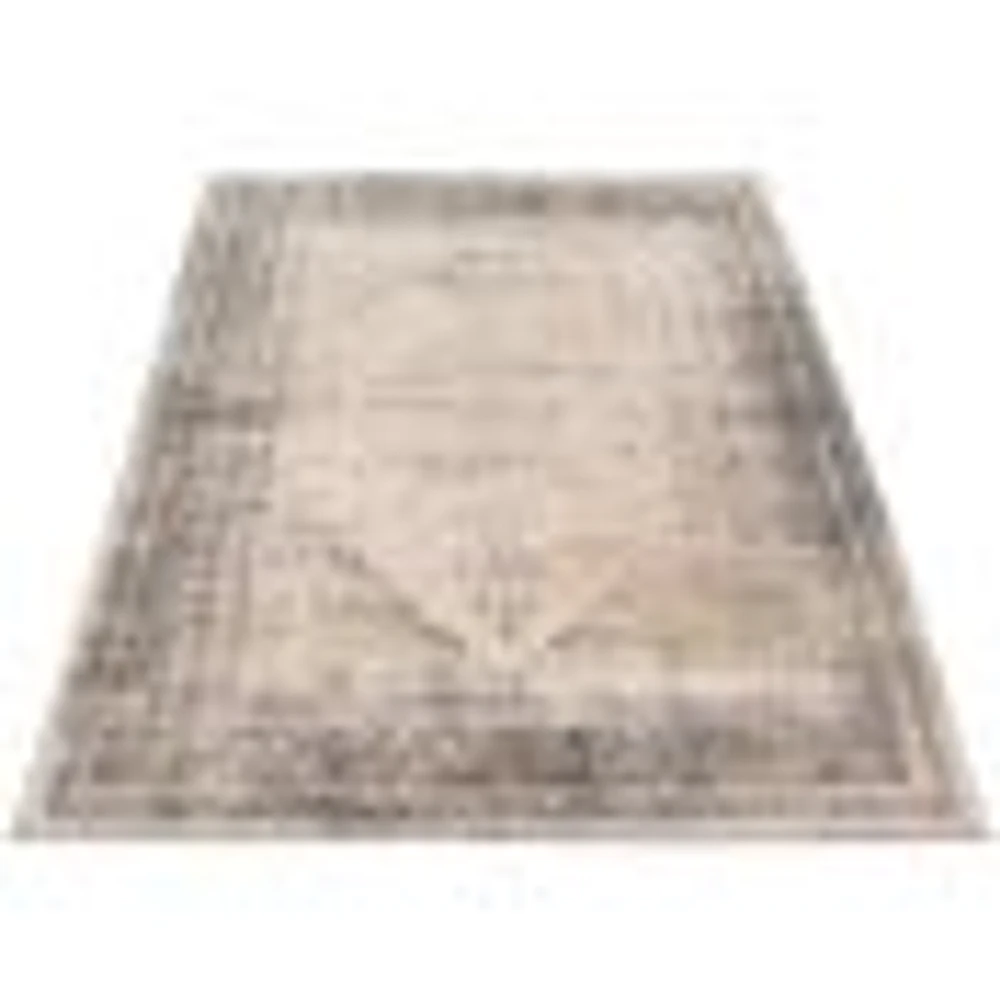 Tapis Raina gris foncé, ivoire