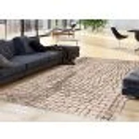 Tapis Rattan Safari Argent-noir